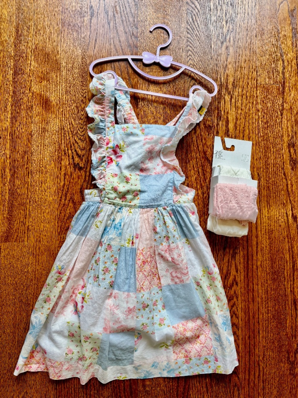 Polo by Ralph Lauren polo girl ruffle floral dress with NWT H and M stockings